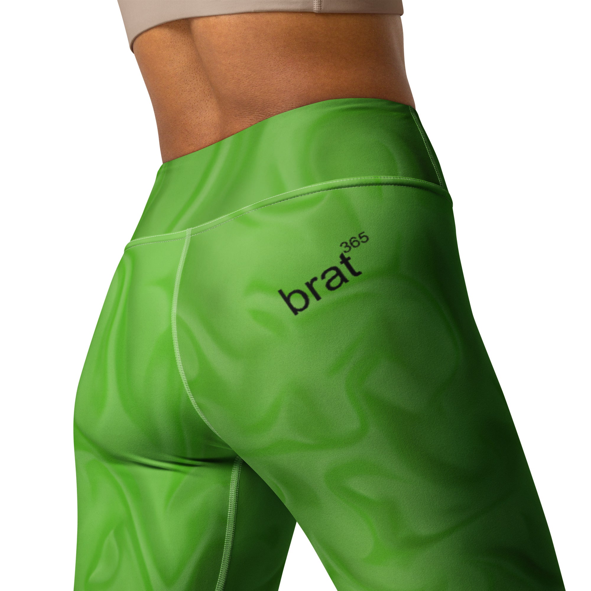 Lime Green Dance leggings. Gym or Workout High Waist Leggings. Yoga Pants. "Brat365" Streetwear by WickedYo.